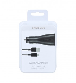 Originální rychlonabíječka do auta Samsung EP-LN920BB včetně USB-C datového kabelu Dual černá 15W