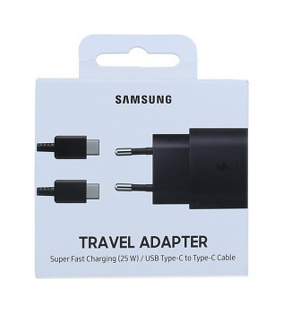 Originální rychlonabíječka Samsung EP-TA800EBE včetně datového kabelu USB-C černá 25W
