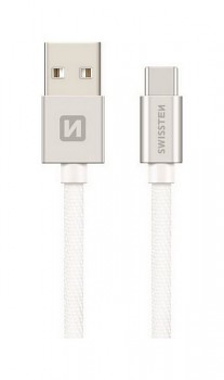Datový kabel Swissten USB-C (Type-C) 0,2m stříbrný