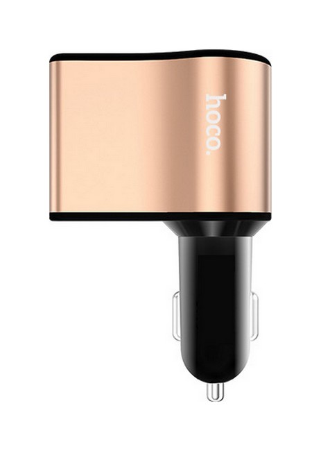 Autodobíječ HOCO Z10 Dual 2.1A s LED displejem černo-měděný 50835