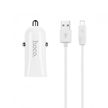 Nabíječka do auta HOCO Z12 micro USB 2.4A Dual bílá   