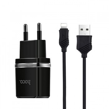 Nabíječka HOCO C12 Lightning Dual 2.4A černá 