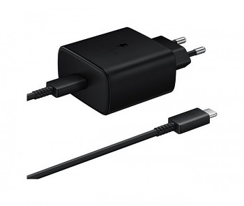 Originální rychlonabíječka Samsung EP-TA845 včetně USB-C datového kabelu černá 45W