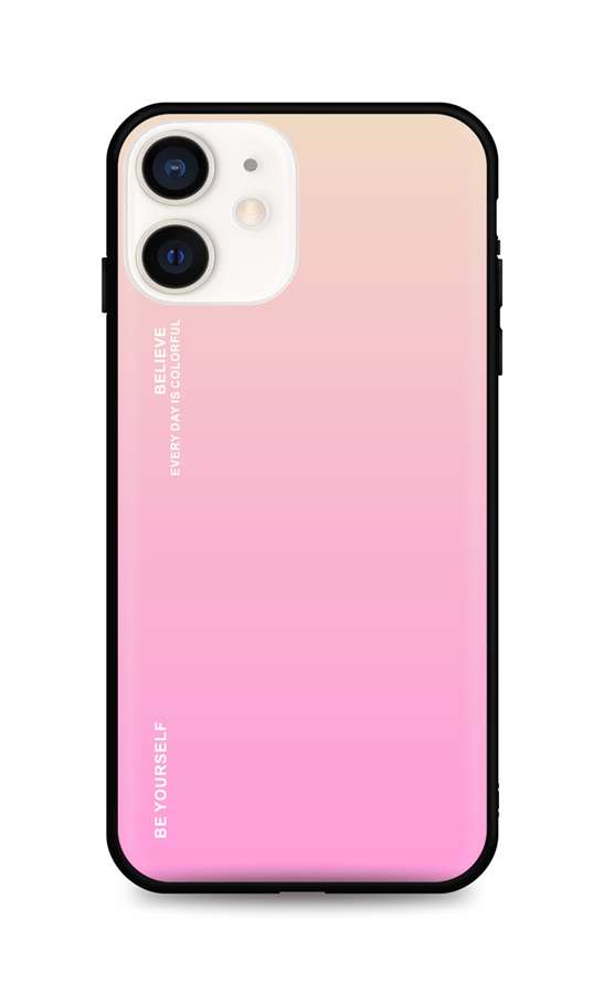 Levně Kryt TopQ LUXURY iPhone 12 pevný duhový meruňkový 52599 (pouzdro neboli obal na mobil iPhone 12)