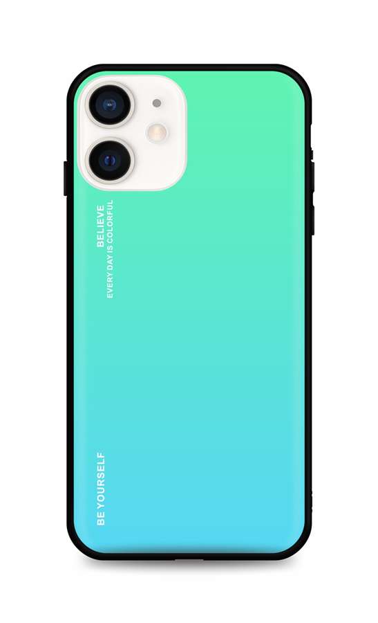 Levně Kryt TopQ LUXURY iPhone 12 pevný duhový zelený 52600 (pouzdro neboli obal na mobil iPhone 12)
