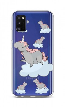 Zadní silikonový kryt na Samsung A41 Grey Unicorns