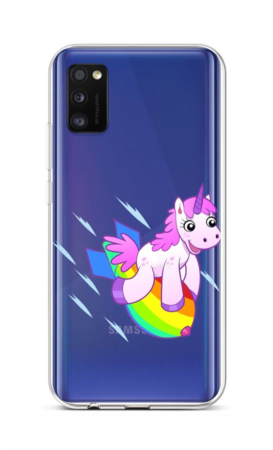 Levně Kryt TopQ Samsung A41 silikon Flying Unicorn 52673 (pouzdro neboli obal na mobil Samsung A41)