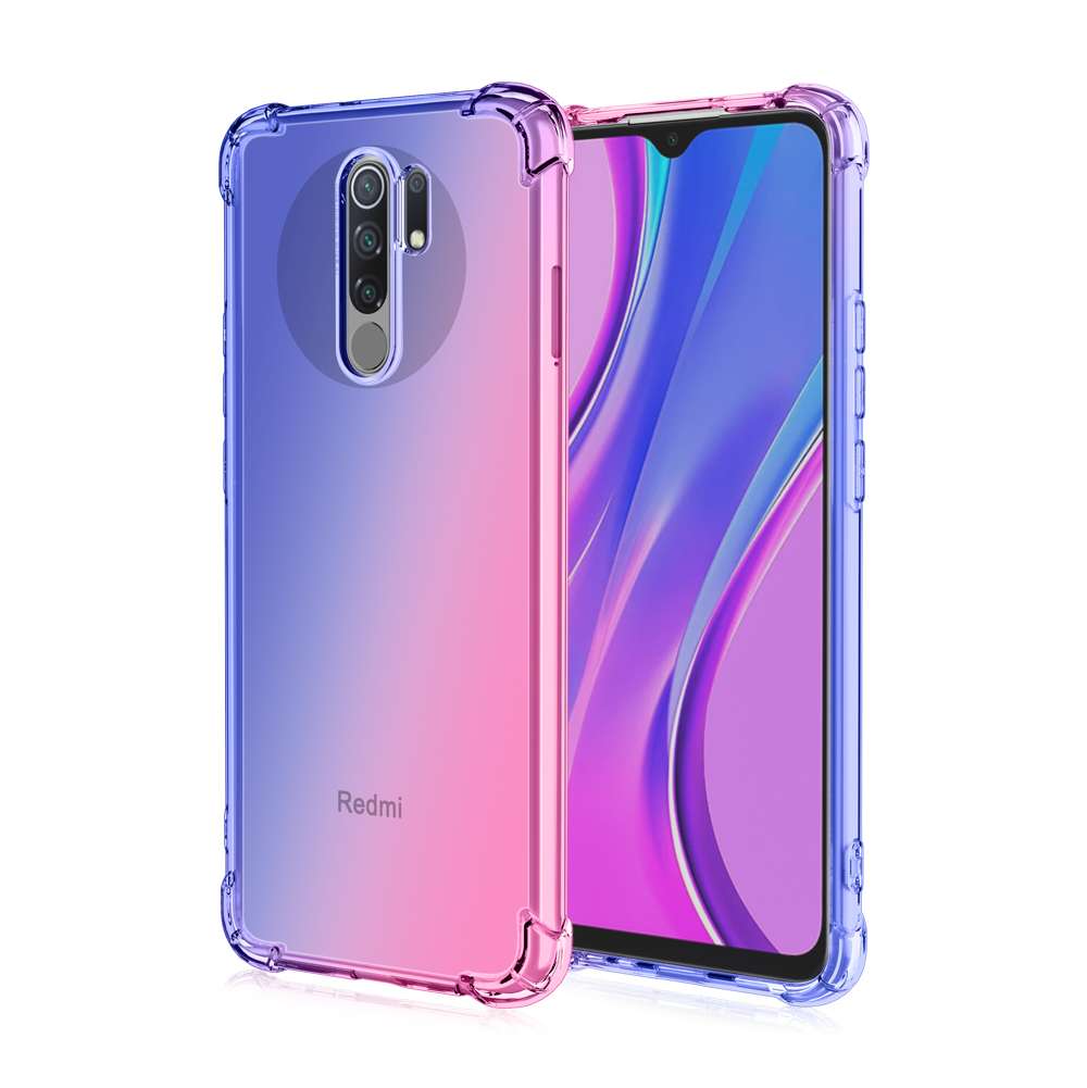 Levně Kryt TopQ Xiaomi Redmi 9 silikon Shock duhový modro-růžový 52756 (pouzdro neboli obal na mobil Xiaomi Redmi 9)
