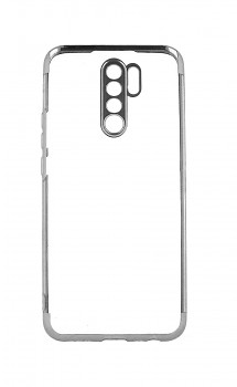 Zadní silikonový kryt na Xiaomi Redmi 9 Frame stříbrný