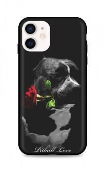 Zadní silikonový kryt DARK na iPhone 12 mini Pitbull Love