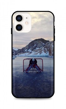Zadní silikonový kryt DARK na iPhone 12 mini Hockey Goalie