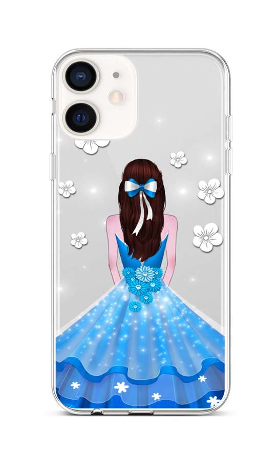 Levně Kryt TopQ iPhone 12 mini silikon Blue Princess 53443 (pouzdro neboli obal na mobil iPhone 12 mini)