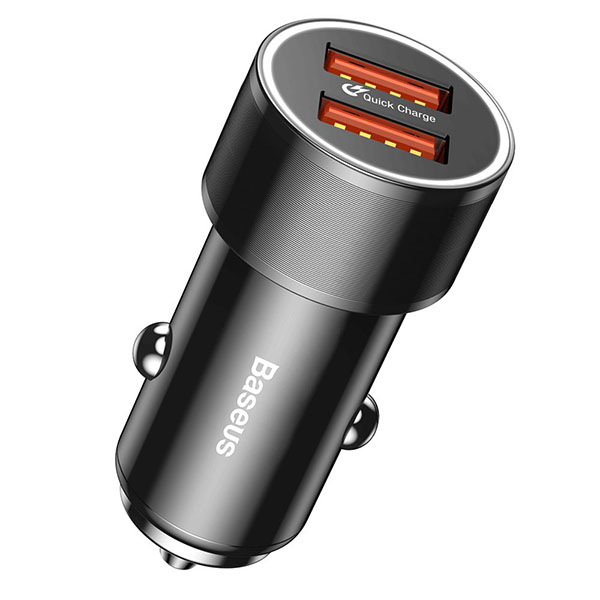Autodobíječ Baseus CAXLD-B01 Dual s funkcí rychlonabíjení 2.4A černý 53541