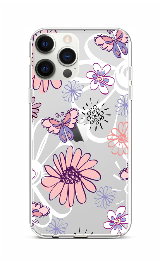 Levně Kryt TopQ iPhone 12 Pro Max silikon Flowers 53584 (pouzdro neboli obal na mobil iPhone 12 Pro Max)