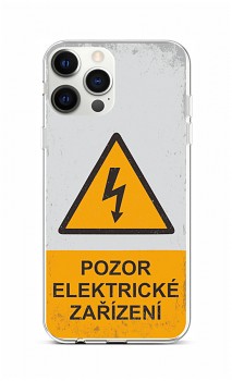 Zadní silikonový kryt na iPhone 12 Pro Max Pozor elektrické zařízení