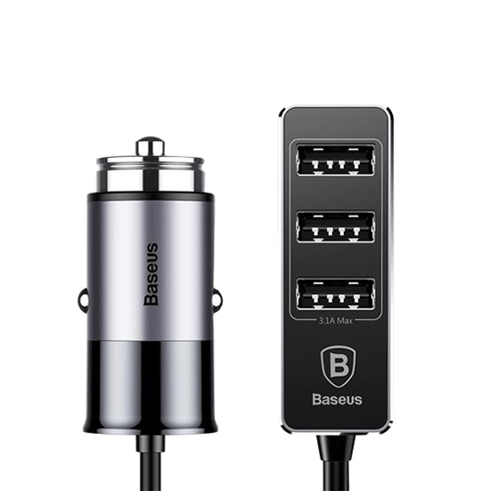 Autodobíječ Baseus se čtyřmi USB porty 5.5A šedo-černý 53632