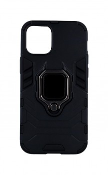 Ultra odolný zadní kryt na iPhone 12 Mini černý s prstenem