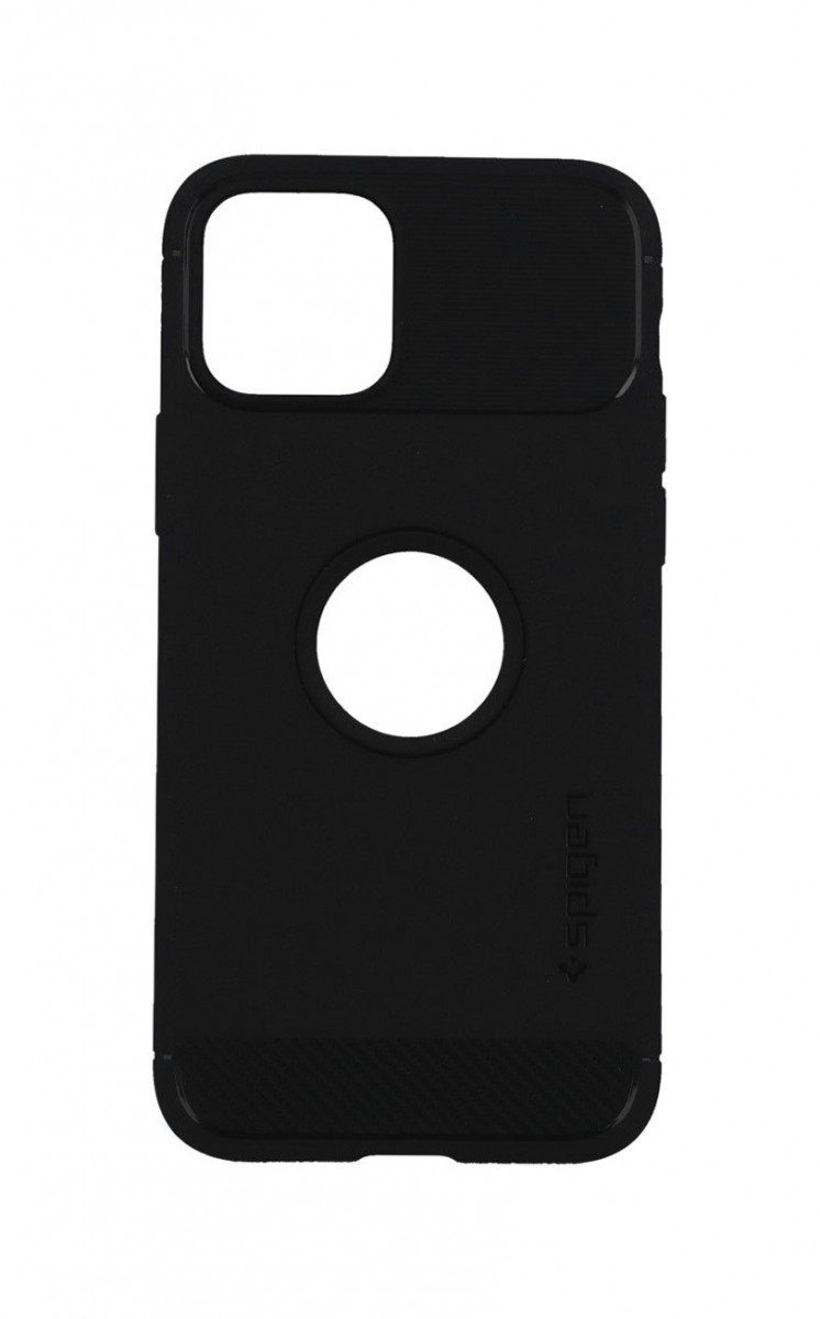 Zadní silikonový kryt Spigen Rugged Armor na iPhone 12 Pro černý
