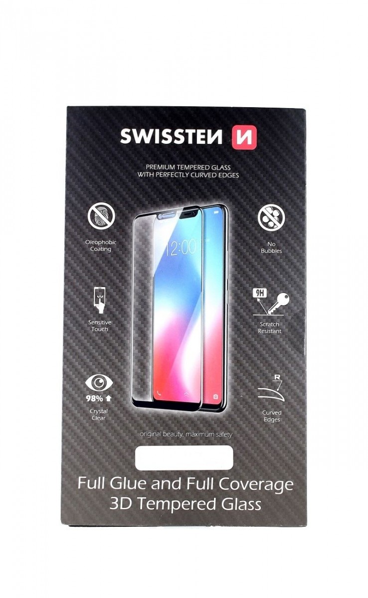 Tvrzené sklo Swissten iPhone 11 Pro Max 3D zahnuté černé 54030 (ochranné sklo iPhone 11 Pro Max)