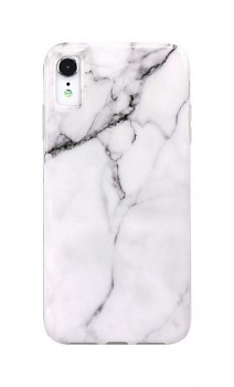 Zadní silikonový kryt na iPhone XR Mramor bílý