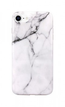 Zadní silikonový kryt na iPhone SE 2020 Mramor bílý