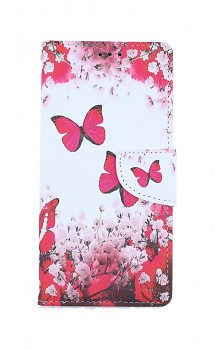 Knížkové pouzdro na Xiaomi Redmi Note 8T Růžoví motýlci
