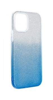 Zadní pevný kryt na iPhone 12 glitter stříbrno-modrý