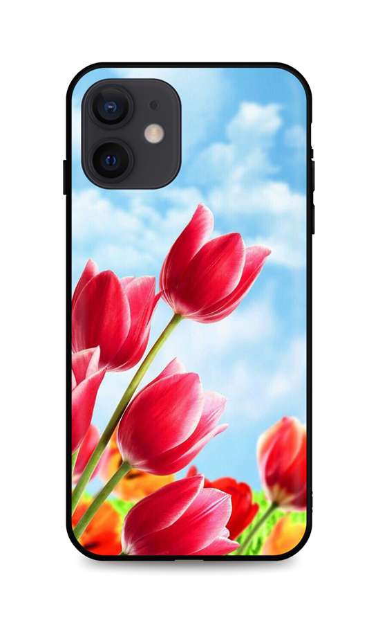 Kryt TopQ iPhone 12 silikon Tulips 55106 (pouzdro neboli obal na mobil iPhone 12)