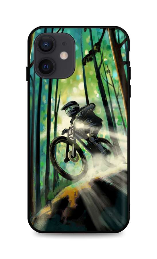 Kryt TopQ iPhone 12 silikon Mountain Bike 55152 (pouzdro neboli obal na mobil iPhone 12)