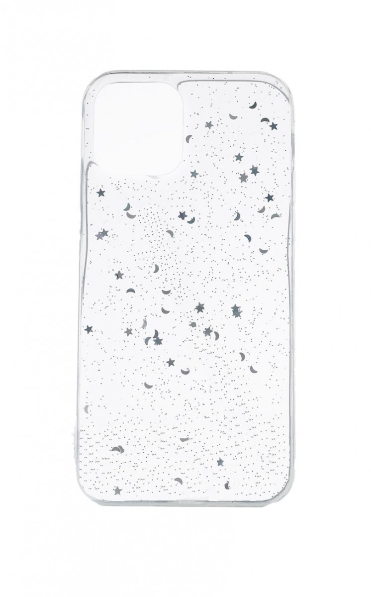Obal TopQ iPhone 12 Glitter Star průhledný 55219 (kryt neboli pouzdro na mobil iPhone 12)