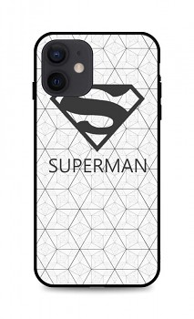 Zadní 3D silikonový kryt na iPhone 12 Bílý Superman