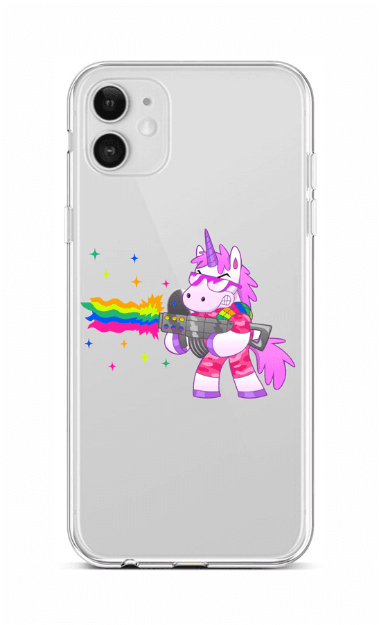 Levně Kryt TopQ iPhone 12 silikon Rainbow Gun 55273 (pouzdro neboli obal na mobil iPhone 12)