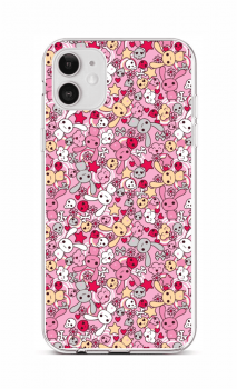 Zadní silikonový kryt na iPhone 12 Pink Bunnies