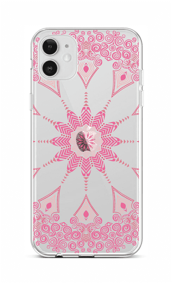 Kryt TopQ iPhone 12 silikon Pink Mandala 55328 (pouzdro neboli obal na mobil iPhone 12)