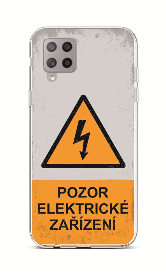 Levně Kryt TopQ Samsung A42 silikon Pozor elektrické zařízení 55405 (pouzdro neboli obal na mobil Samsung A42)