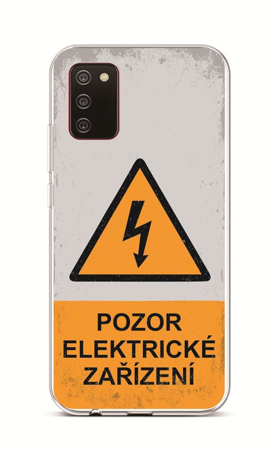 Levně Kryt TopQ Samsung A02s silikon Pozor elektrické zařízení 55814 (pouzdro neboli obal na mobil Samsung A02s)