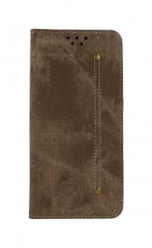 Knížkové pouzdro Wallet na Samsung A21s šedo-hnědé