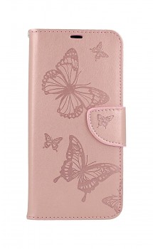 Knížkové pouzdro na Xiaomi Redmi 9C Butterfly růžové světlé
