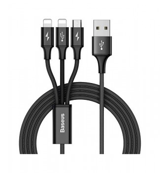 Datový kabel Baseus (CAMLL-SU01) 1,2m 3v1 černý