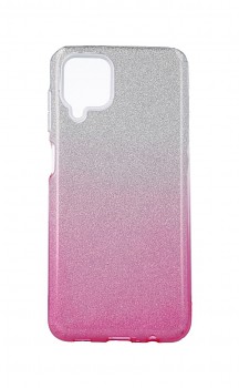 Zadní pevný kryt Forcell na Samsung A12 glitter stříbrno-růžový