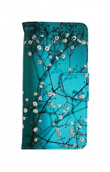 Knížkové pouzdro na Samsung A52 Modré s květy
