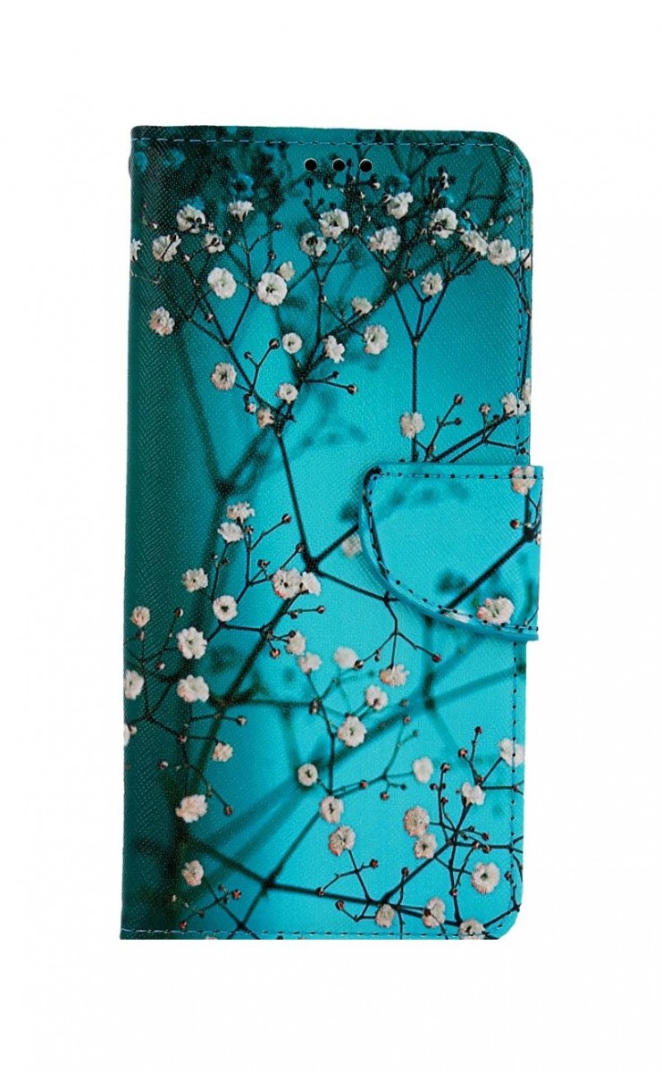 Knížkové pouzdro na Samsung A32 5G Modré s květy