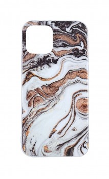 Zadní pevný kryt na iPhone 12 Marble Glitter fialový