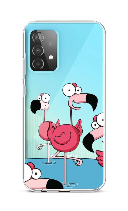 Levně Kryt TopQ Samsung A52 silikon Cartoon Flamingos 57404 (pouzdro neboli obal na mobil Samsung A52)