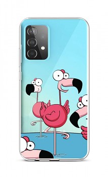 Zadní silikonový kryt na Samsung A52 Cartoon Flamingos