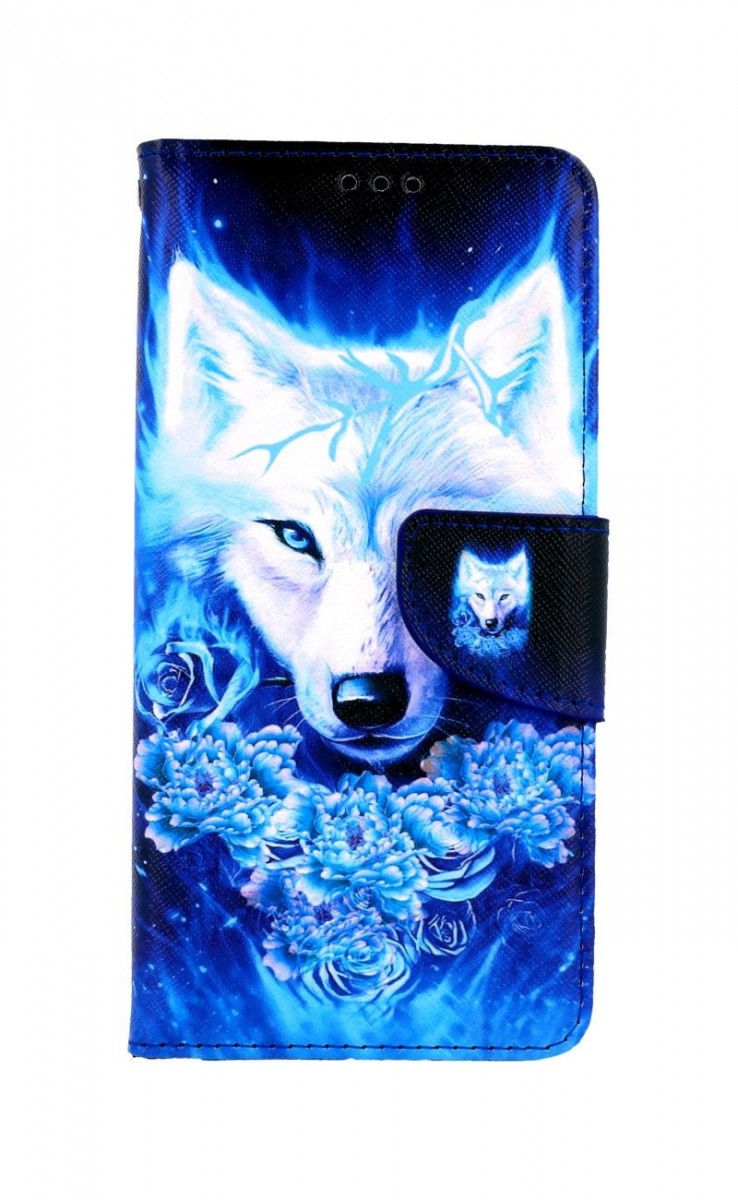 Pouzdro TopQ Samsung A52 knížkové Tyrkysový vlk 57638 (kryt neboli obal na mobil Samsung A52)