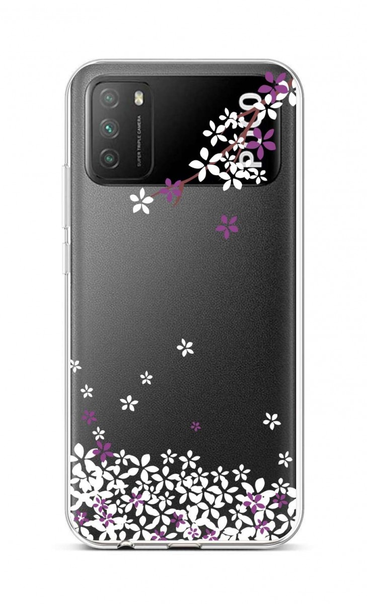 Levně Kryt TopQ Xiaomi Poco M3 silikon Květy sakury 57846 (pouzdro neboli obal na mobil Xiaomi Poco M3)