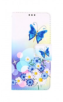 Knížkové pouzdro na Xiaomi Poco M3 Bílé s motýlkem