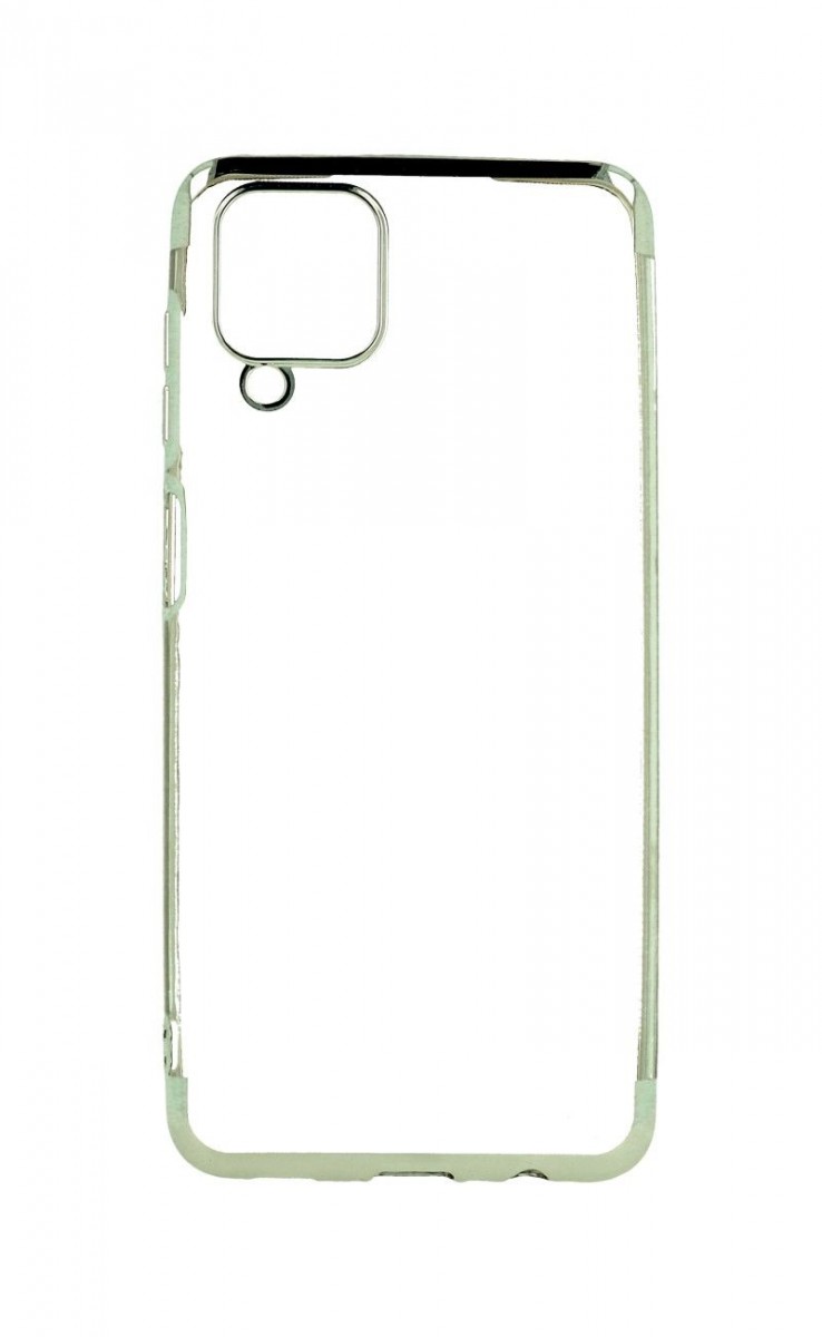 Levně Kryt TopQ Frame Samsung A12 silikon stříbrný 58360 (pouzdro neboli obal na mobil Samsung A12)