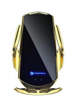 Držák na mobil s funkcí bezdrátového nabíjení Forcell HS1 zlatý 